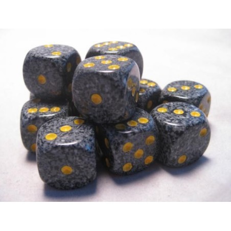 Set 12 dadi D6 Urban Camo 16mm Speckled (giallo/grigio-nero) CHX25728
