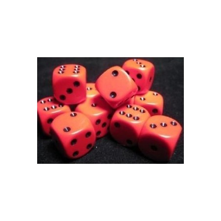 Set 12 dadi D6 16mm Opaque (nero/rosso) CHX25614