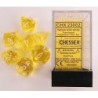Set 7 dadi poliedrici Translucent (giallo) CHX23002
