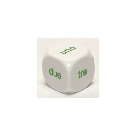 Dado a 6 facce Numeri in lettere ITA (Grosso) - K15214