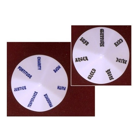 Dado a 14 facce Vizi e Virtù ENG (Grosso) - K17624