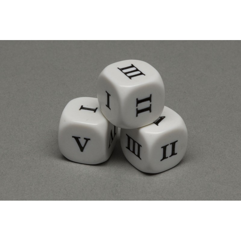 Dado a 6 facce Numeri Romani I-VI - K09966