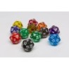 Dado a 20 facce Blu trasparente