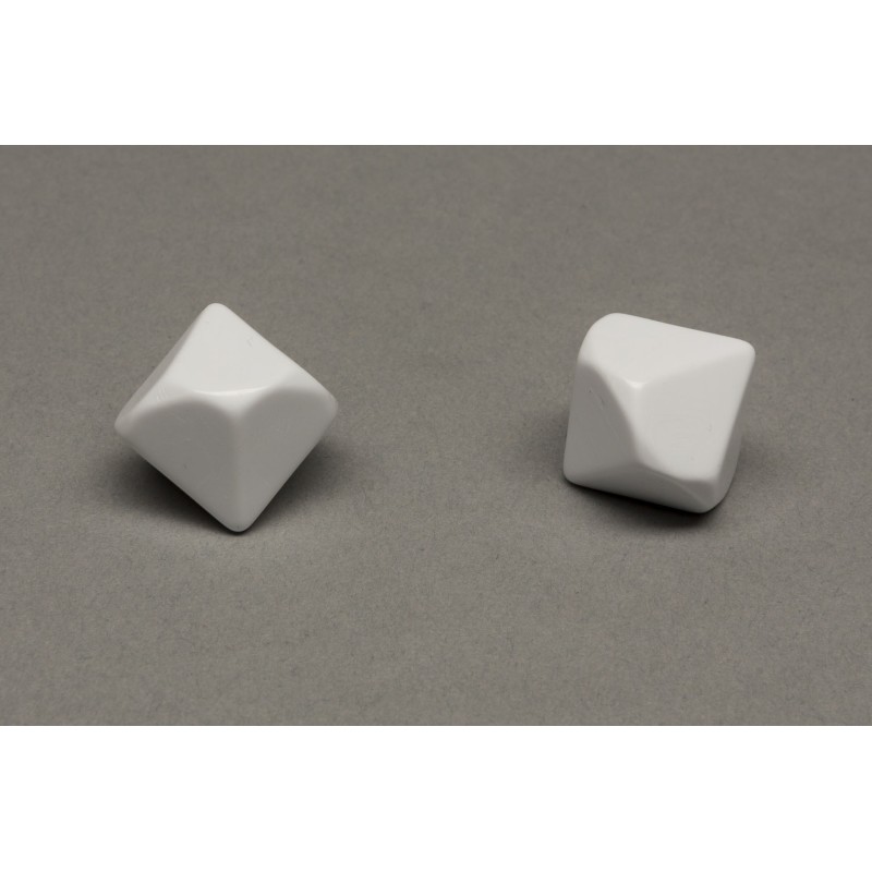 Dado a 10 facce senza numeri (bianco)
