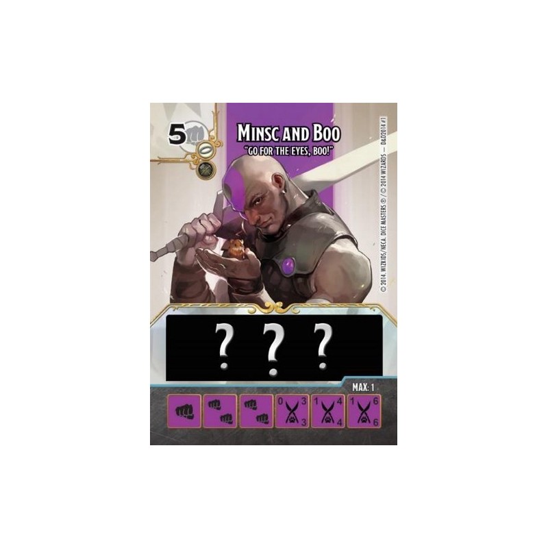 Minsc and Boo Promo Card and Die - Battle for Faerun: Dungeons & Dragons Dice Masters