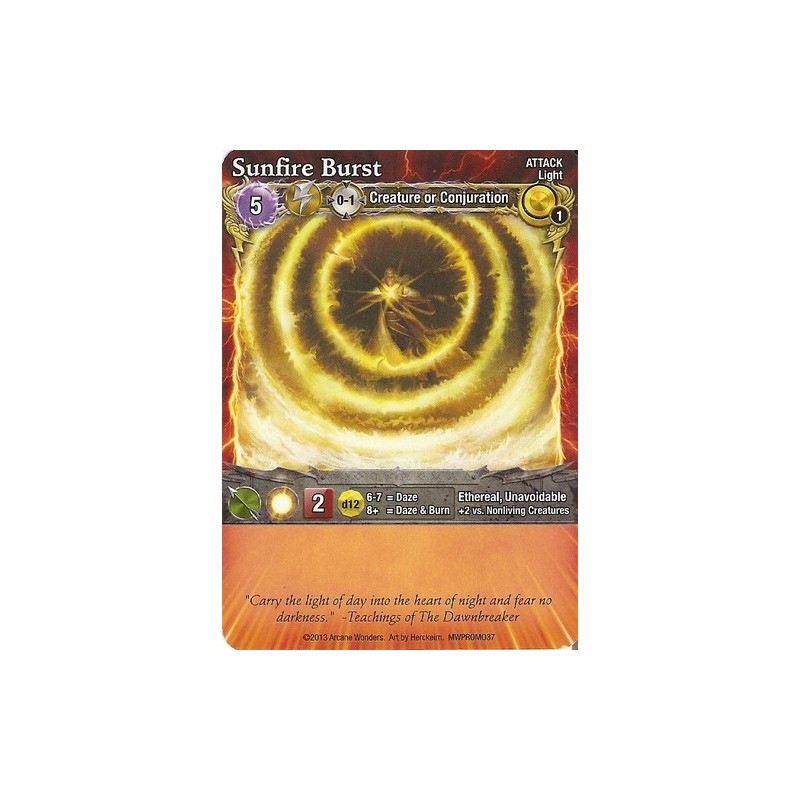 Sunfire Burst Promo Card: Mage Wars