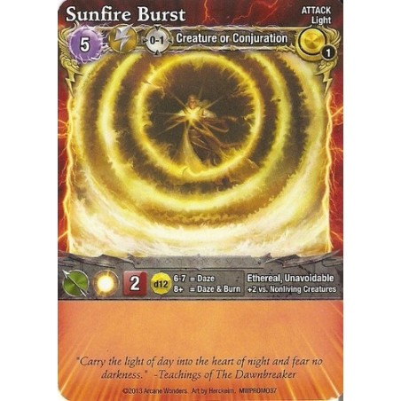 Sunfire Burst Promo Card: Mage Wars