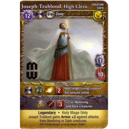 Joseph Trublood, High Cleric Promo Card: Mage Wars