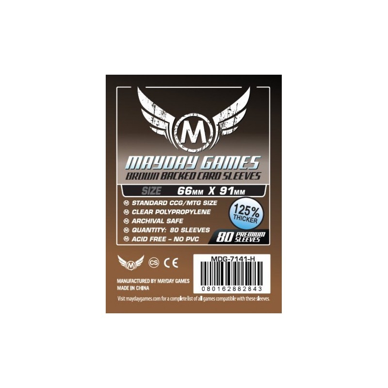 63,5x88 mm (66x91 mm) bustine protettive MayDay retro marrone - 80 bustine MDG7141-H