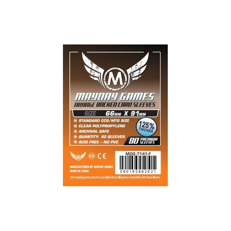 63,5x88 mm (66x91 mm) bustine protettive MayDay retro arancio - 80 bustine MDG7141-F