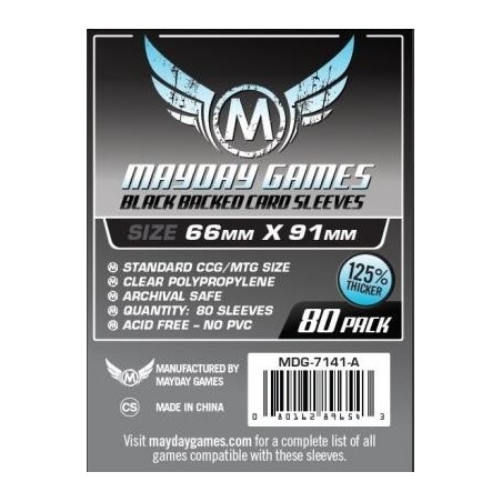 63,5x88 mm (66x91 mm) bustine protettive MayDay retro nero - 80 bustine MDG7141-A