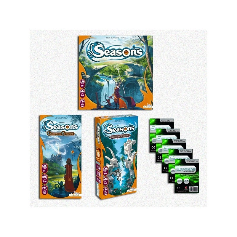 IPERSAFEBUNDLE Seasons ITA: gioco base + Enchanted Kinkdom + Path of Destiny + bustine protettive