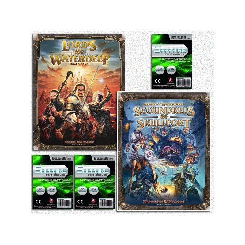 SAFEBUNDLE Lords of Waterdeep + Scoundrels of Skullport + bustine protettive
