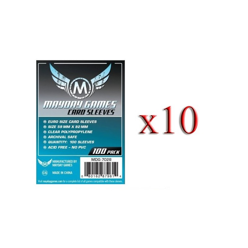 BUNDLE 10 pezzi 59x92  mm bustine (Euro standard "BLUE") - 100 bustine