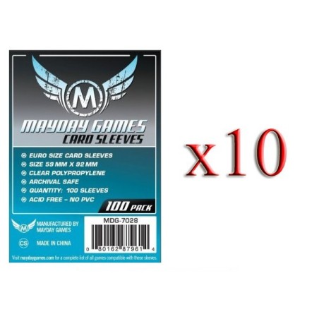 BUNDLE 10 pezzi 59x92  mm bustine (Euro standard "BLUE") - 100 bustine