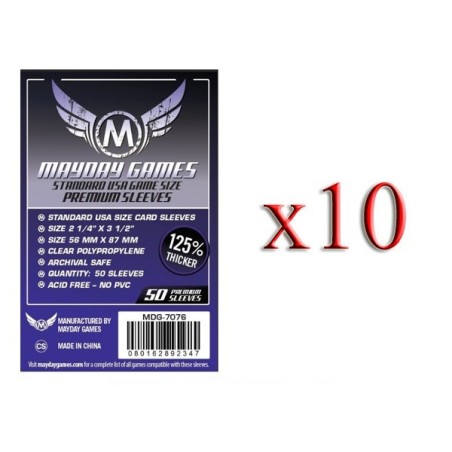 BUNDLE 10 pezzi 56x87 mm bustine (USA std premimum "PURPLE") - 50 bustine