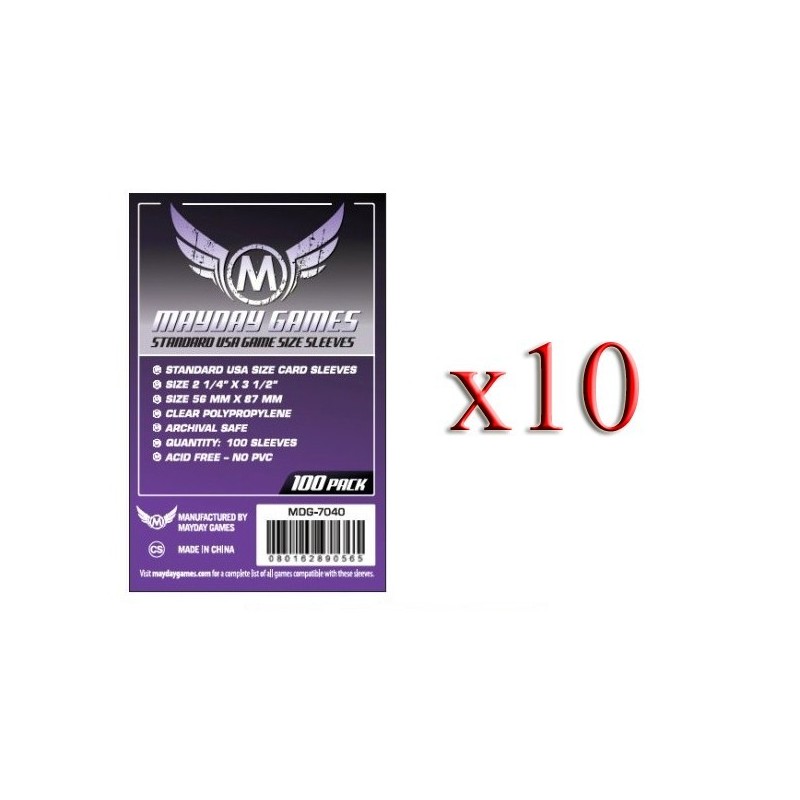 BUNDLE 10 pezzi 56x87 mm bustine (USA standard "PURPLE")  - 100 bustine