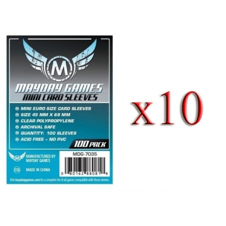 BUNDLE 10 pezzi 45x68 mm bustine (standard Euro mini "BLUE")  - 100 bustine