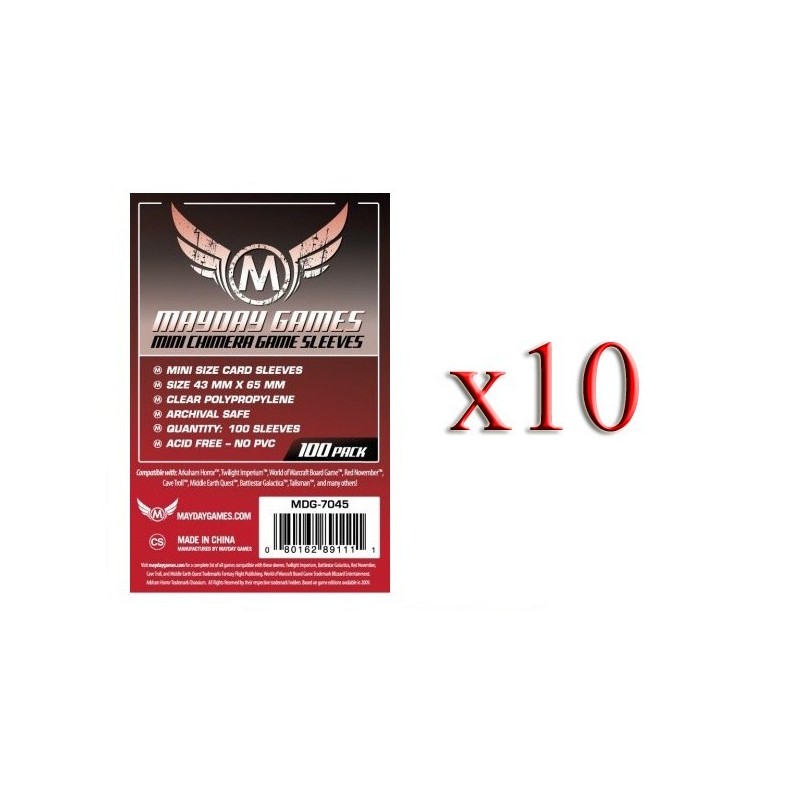 BUNDLE 10 pezzi 43x65 mm bustine (Chimera RED) - 100 bustine