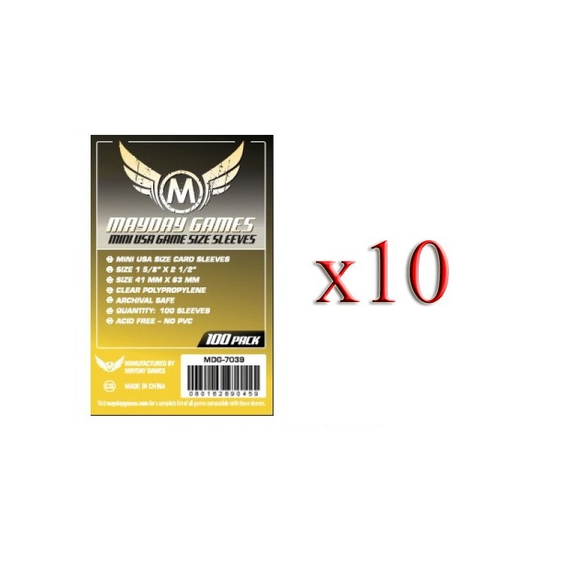 BUNDLE 10 pezzi 41x63 mm bustine (USA mini "YELLOW") - 100 bustine