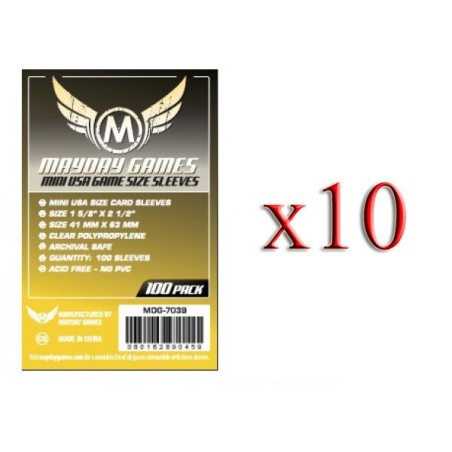 BUNDLE 10 pezzi 41x63 mm bustine (USA mini "YELLOW") - 100 bustine