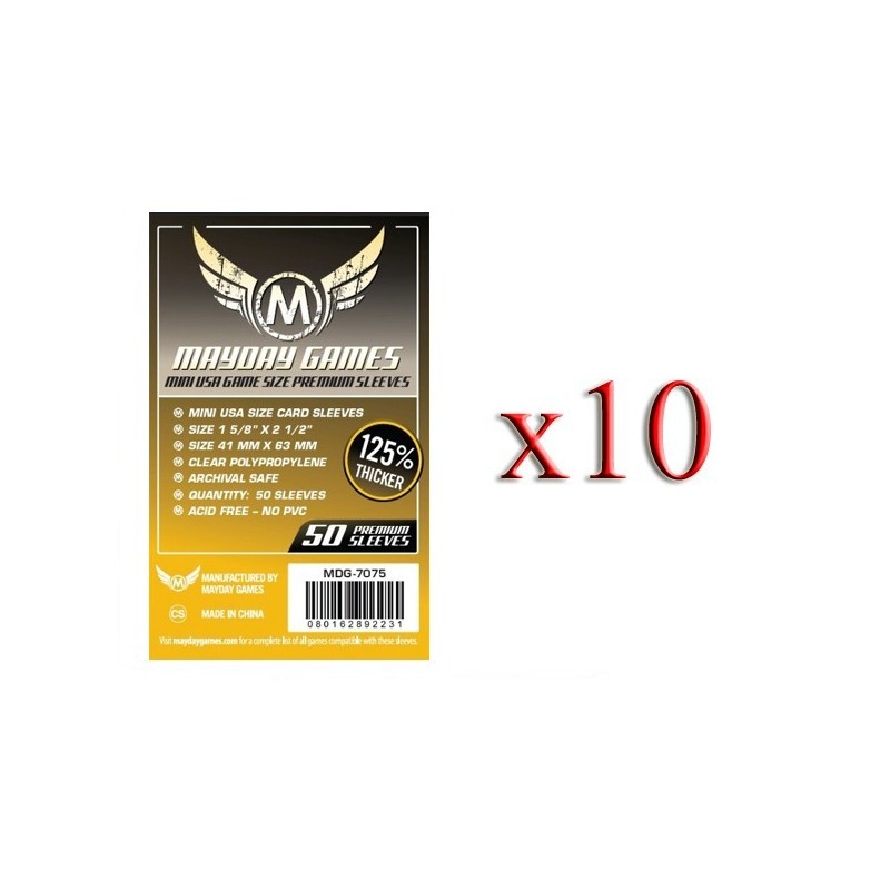 BUNDLE 10 pezzi 41x63 mm bustine (premium USA mini "YELLOW") - 50 bustine