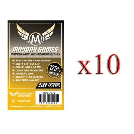 BUNDLE 10 pezzi 41x63 mm bustine (premium USA mini "YELLOW") - 50 bustine