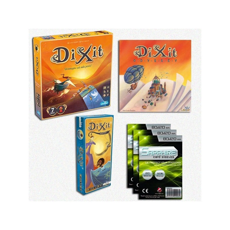 SAFEBUNDLE Dixit (New Ed.) + Dixit Odyssey + Dixit 3 + bustine protettive