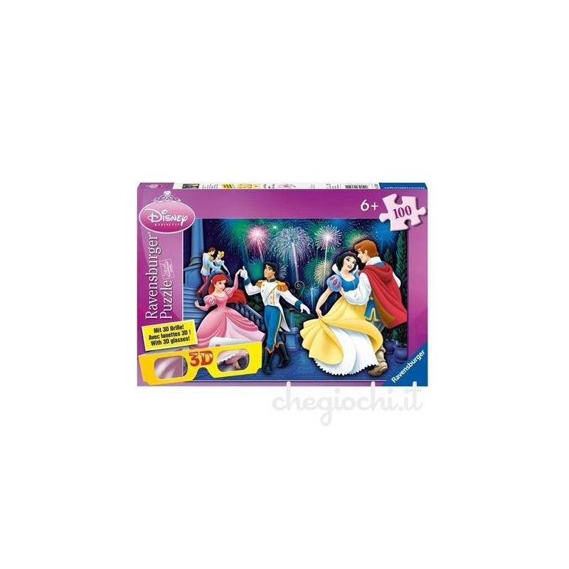 Puzzle 100 pezzi 3D con occhiali Disney Princess Art. 136292