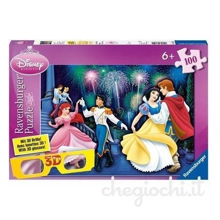 Puzzle 100 pezzi 3D con occhiali Disney Princess Art. 136292