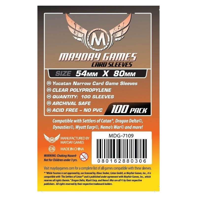 54x80 mm bustine protettive MayDay trasparenti - 100 MDG7109