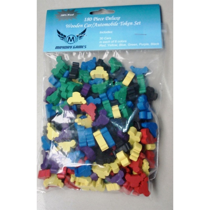 Deluxe Wooden Car/Automobile Token Set (180 pezzi)