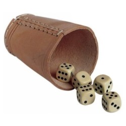 Bicchiere in cuoio lancia dadi