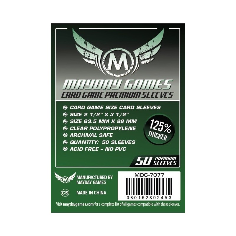 63,5x88 mm bustine protettive trasparenti MayDay (Premium "GREEN")  - 50 bustine MDG7077