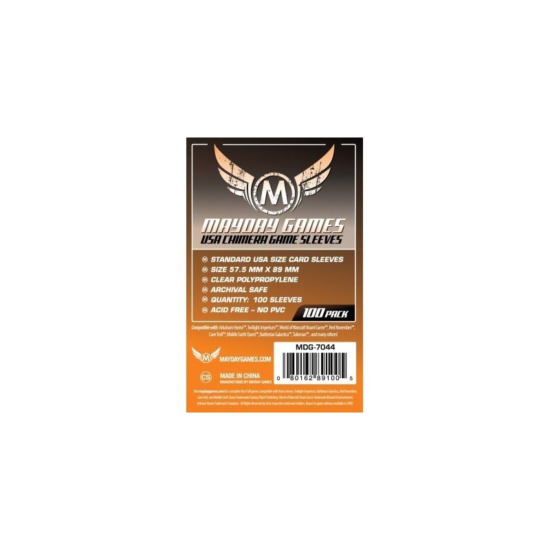 57,5x89 mm bustine protettive MayDay (Chimera ORANGE) - 100 bustine MDG7044