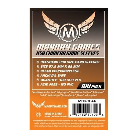 57,5x89 mm bustine protettive MayDay (Chimera ORANGE) - 100 bustine MDG7044