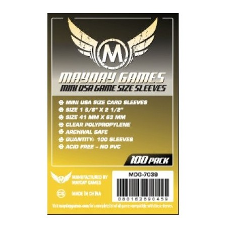 41x63 mm bustine protettive  trasparenti MayDay (USA mini "YELLOW") - 100 bustine MDG7039
