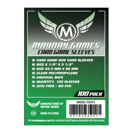 63,5x88 mm bustine protettive trasparenti MayDay (standard "GREEN") - 100 bustine MDG7041