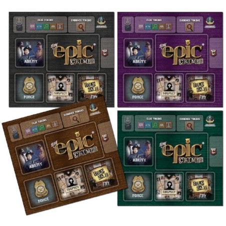 4 Pack Player Mats: Tiny Epic Crimes (Tappetini)