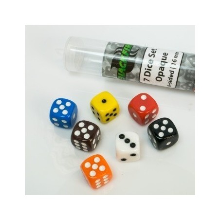 BUNDLE Tubo da 7 Dadi d6 16mm Opaco (10 pezzi)