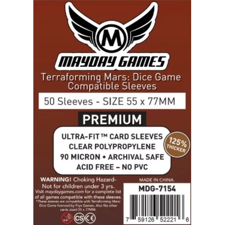 55x77 Bustine protettive MayDay Premium (Terraforming Mars Dice Game) SKS7154