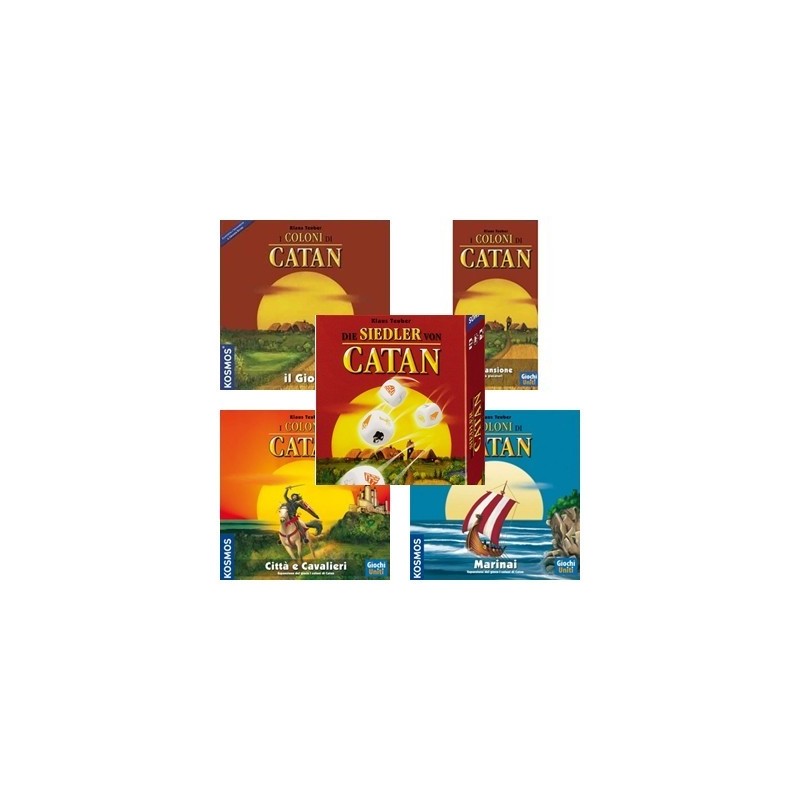 BUNDLE I Coloni di Catan + Esp. 5-6 giocatori + Marinai di Catan + Città e Cavalieri + Gioco di dadi DEU/ITA