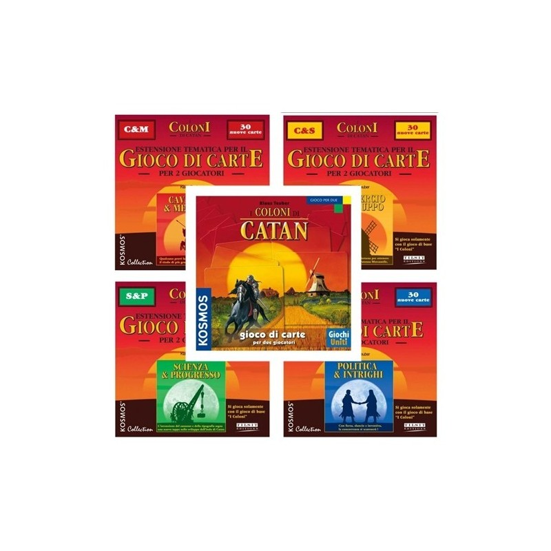 BUNDLE I Coloni di Catan gioco di carte + 4 espansioni