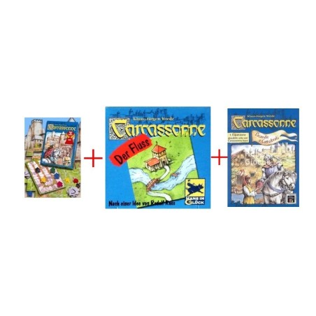BUNDLE Carcassonne DEU + Fiume 1 (The River 1) + Locande e Cattedrali DEU