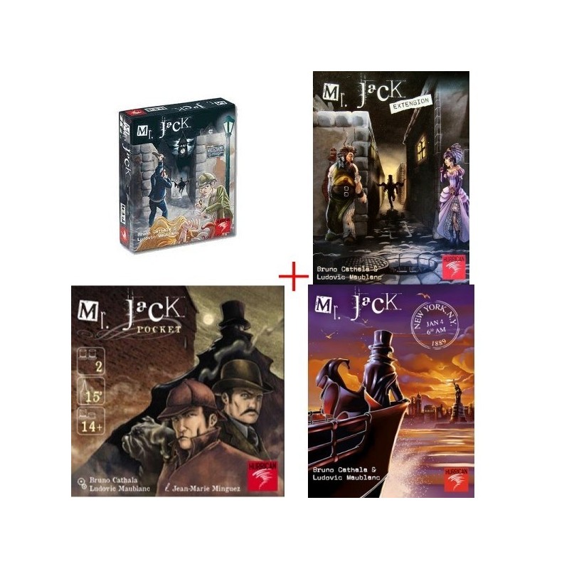BUNDLE JACK: Mr Jack + Espansione + Mr Jack Pocket + Mr Jack in New York