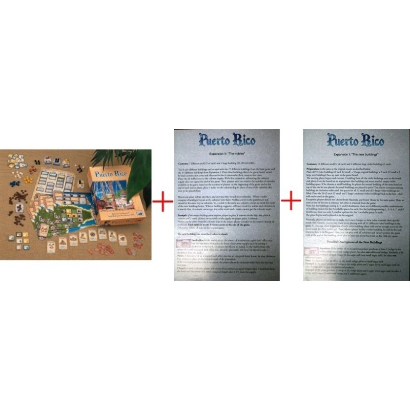 BUNDLE Puerto Rico ENG + "nobles" expansion ENG + "new buildings" expansion ENG