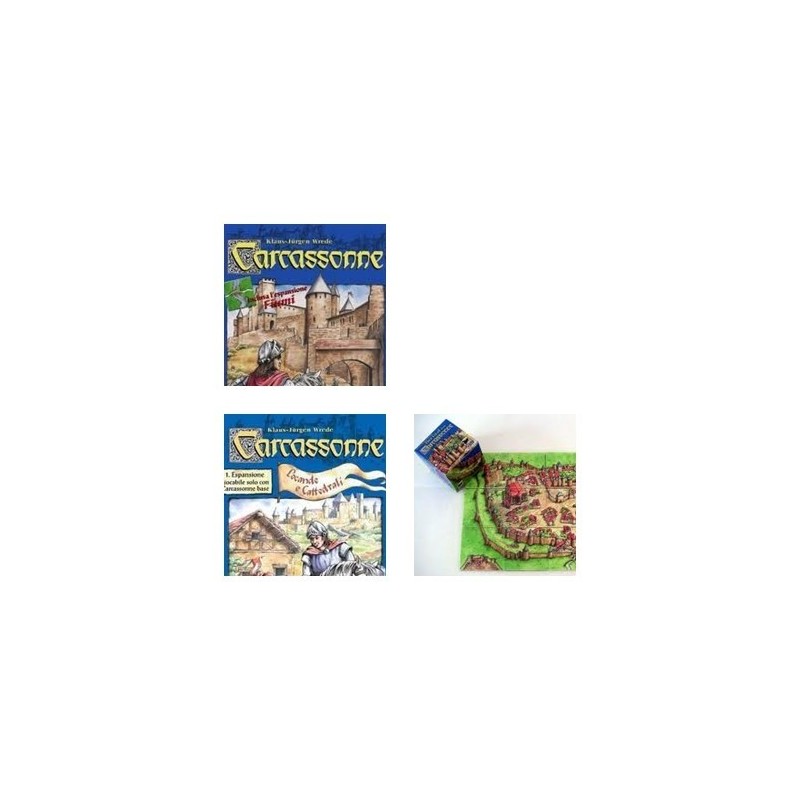 BUNDLE Carcassonne ITA + "Locande e cattedrali" ITA + esp. River 1 + Il Conte (Der Graf)