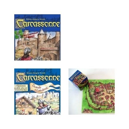 BUNDLE Carcassonne ITA + "Locande e cattedrali" ITA + esp. River 1 + Il Conte (Der Graf)