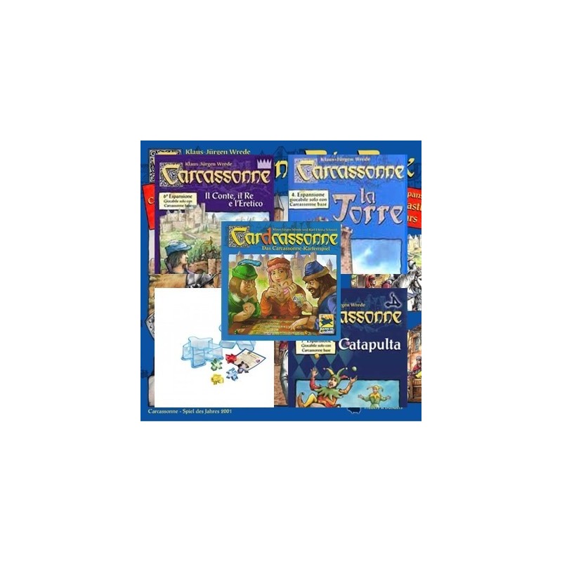 BUNDLE Carcassonne Opera omnia PLUS ENG (gioco base + tutte le espansioni + Car(d)cassonne DEU)