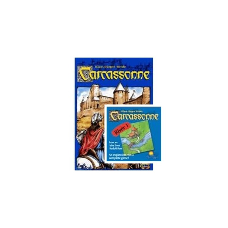 BUNDLE Carcassonne ITA (componenti in legno) + The River 1 + Little Buildings + Il conte